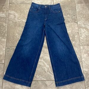 ANTHROPOLOGIE Maeve The Jada High Rise Wide Leg Jeans Dark Wash Size 31